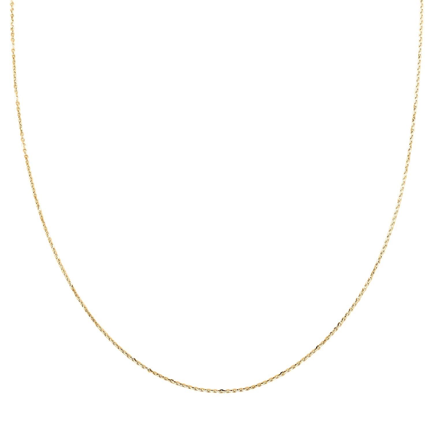 Italian 14K Yellow Gold Over Sterling Silver Brillantina Chain Necklace 24 Inches 2.50 Grams