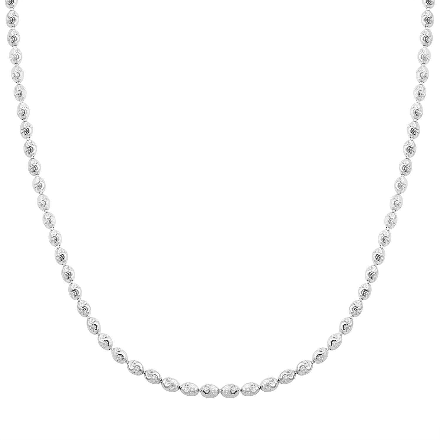 Italian Rhodium Over Sterling Silver Chicco Chain Necklace 18-20 Inches 12 Grams