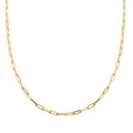 Italian 14K Yellow Gold Over Sterling Silver Paper Clip Chain Necklace 20 Inches 12.20 Grams - Sticky add to cart bar
