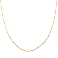 Italian 14K Yellow Gold Over Sterling Silver Margherita Chain Necklace 20 Inches 3.12 Grams