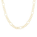 Italian 14K Yellow Gold Over Sterling Silver Circle Link Chain Necklace 22 Inches 8.75 Grams - Sticky add to cart bar