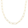 Italian 14K Yellow Gold Over Sterling Silver Paperclip Chain Necklace 22 Inches 7.10 Grams - Sticky add to cart bar
