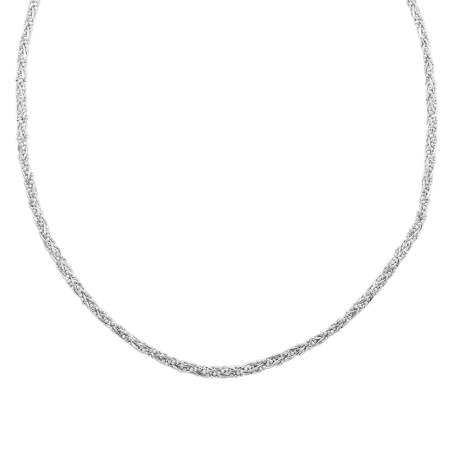Italian Sterling Silver Round Diamond-cut Chain Necklace 18 Inches 21 Grams