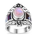 Bali Legacy Ethiopian Welo Opal and Abalone Shell Ring in Sterling Silver 1.65 ctw - Sticky add to cart bar