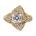 Moissanite Floral Ring in Vermeil Yellow Gold Over Sterling Silver (Size 6.0) 2.35 ctw - Sticky add to cart bar