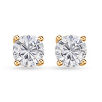 Moissanite Solitaire Stud Earrings in Vermeil Yellow Gold Over Sterling Silver 1.50 ctw