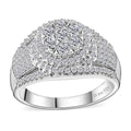 Diamond Ring in Platinum Over Sterling Silver 1.00 ctw - Sticky add to cart bar