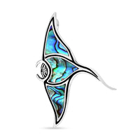 Bali Legacy Abalone Shell Manta Ray Pendant in Sterling Silver