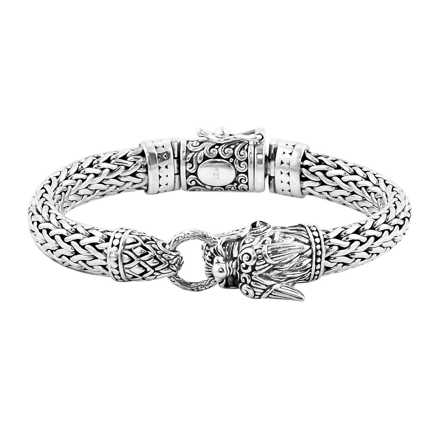 Bali Legacy Sterling Silver Dragon Bracelet (7.50 In) (62.25 g)