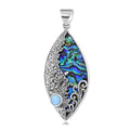 Bali Legacy Abalone Shell and Larimar Sea Turtle Pendant without Chain in Sterling Silver 1.00 ctw - Sticky add to cart bar