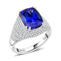Certified & Appraised Rhapsody 950 Platinum AAAA Tanzanite and E-F VS Diamond Ring 9.35 Grams 6.65 ctw - Sticky add to cart bar
