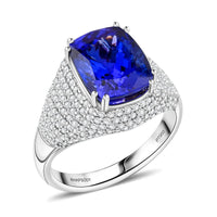 Certified & Appraised Rhapsody 950 Platinum AAAA Tanzanite and E-F VS Diamond Ring 9.35 Grams 6.65 ctw