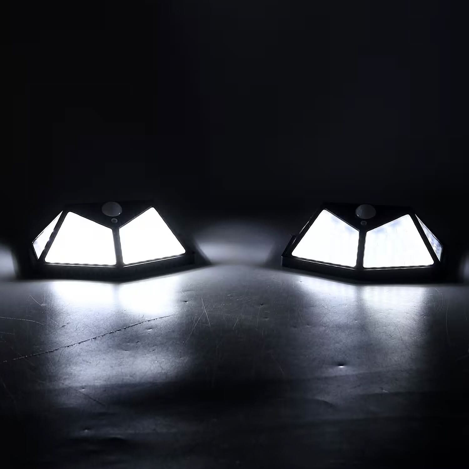 Set of 3 Black Solar Motion Sensor LED Wall Lamp