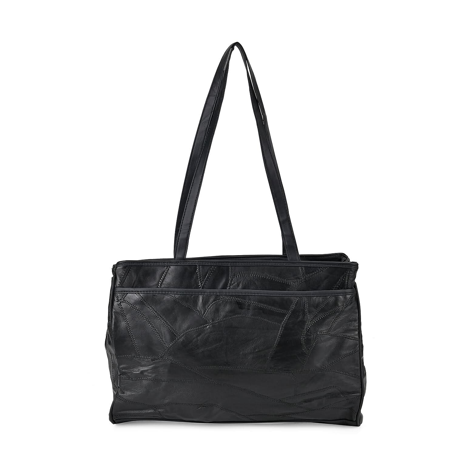 Black Sheep Leather Tote Bag (15.6"x4.7"x11") with Handle Drop 13"