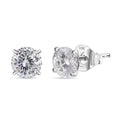 Luxoro 10K White Gold 120 Facets Moissanite Solitaire Earrings 2.00 ctw - Sticky add to cart bar