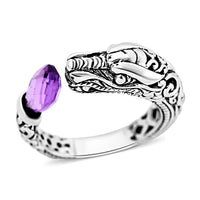 Bali Legacy Briolitte Cut African Amethyst Ring in Sterling Silver (Size 10.0) 1.70 ctw