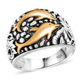 Dolphin Ring in Vermeil Yellow Gold Over and Sterling Silver (Size 10.0) 7.70 Grams - Sticky add to cart bar
