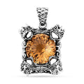 Bali Legacy Starburst Cut Brazilian Citrine 12.10 ctw Dragon Pendant in Sterling Silver - Sticky add to cart bar
