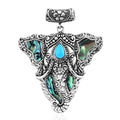 Bali Legacy Abalone Shell and Sleeping Beauty Turquoise 0.85 ctw Elephant Pendant without Chain in Sterling Silver - Sticky add to cart bar