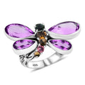 Bali Legacy African Amethyst, Multi-Tourmaline Ring in Sterling Silver (Size 10.0) 9.25 ctw - Sticky add to cart bar