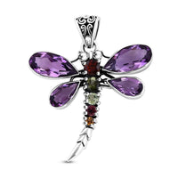 Bali Legacy African Amethyst, Multi-Tourmaline Pendant in Sterling Silver 9.15 ctw