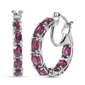 D'Joy Orissa Rhodolite Garnet Inside Out Hoop Earrings in Platinum Over Sterling Silver 9.00 ctw - Sticky add to cart bar
