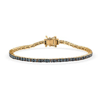 D'Joy Venice Blue Diamond I2-I3 Tennis Bracelet in Vermeil Yellow Gold Over Sterling Silver (7.25 In) 3.00 ctw