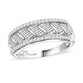 Moissanite Men's Ring in Platinum Over Sterling Silver (Size 10.0) 0.40 ctw - Sticky add to cart bar