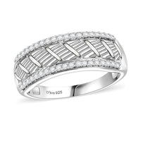 Moissanite Men's Ring in Platinum Over Sterling Silver (Size 10.0) 0.40 ctw