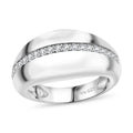 Moissanite Ring in Platinum Over Sterling Silver (Size 8.0) 0.40 ctw - Sticky add to cart bar