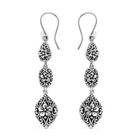 TLV Bali Legacy Sterling Silver Frangipani Flower Earrings (8.25 g)