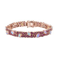 Orissa Rhodolite Garnet and Ethiopian Welo Opal Bracelet in Vermeil Rose Gold Over Sterling Silver (6.50 In) 20.30 ctw (Del. in 10-12 Days) - Sticky add to cart bar