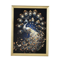White and Red Flower Crystal Painting With Frame (15.75"x11.81")