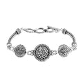 Bali Legacy Frangipani Flower Bracelet in Sterling Silver (6.50-8.0In) 20.25 Grams - Sticky add to cart bar