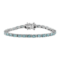 Madagascar Paraiba Apatite Tennis Bracelet in Platinum Over Sterling Silver (6.50 In) 5.75 ctw