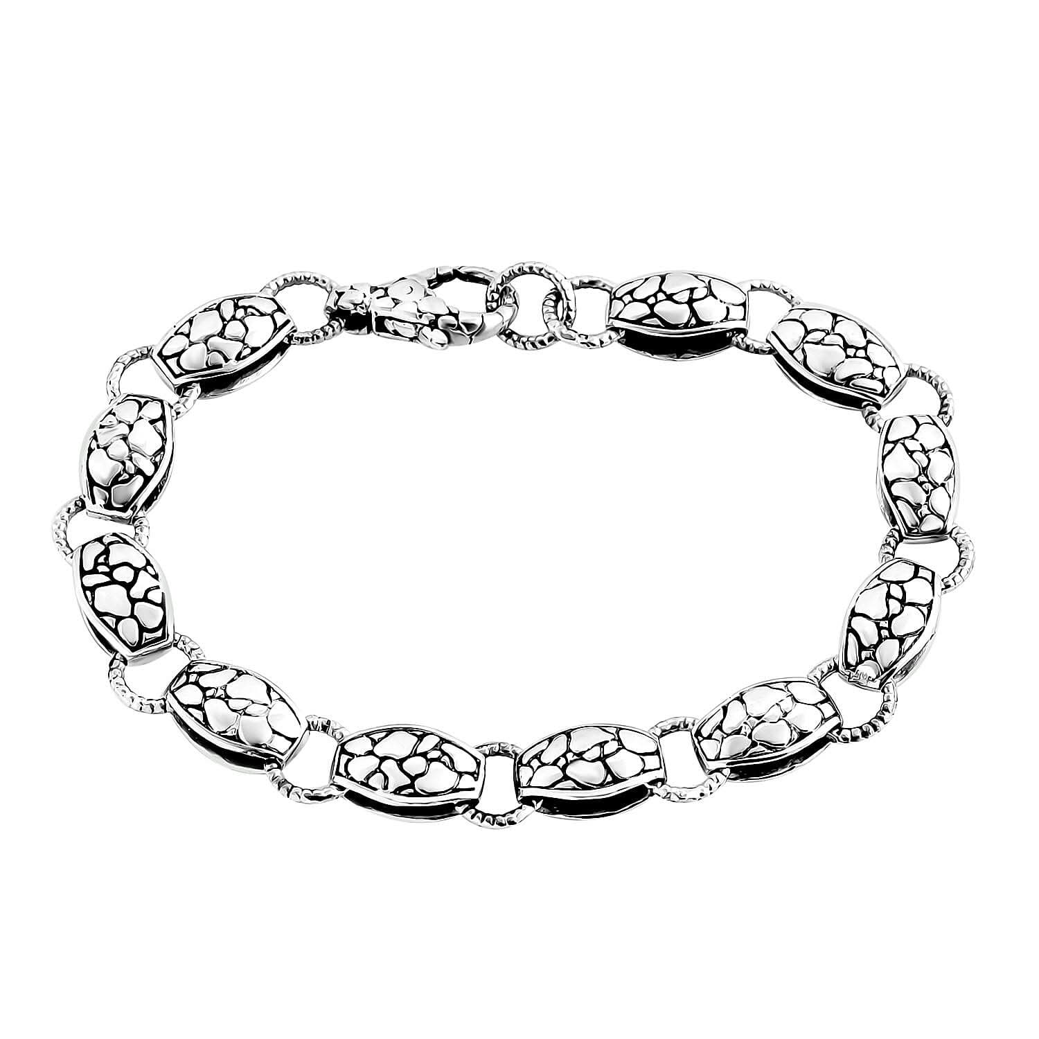 Bali Legacy Sterling Silver Twisted Pebble Link Bracelet (6.50 In) (19 g)