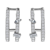 Moissanite Earrings in Platinum Over Sterling Silver 1.65 ctw