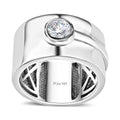 Moissanite (Rnd 5mm) Ring in Platinum Over Sterling Silver (Size 10.0) 0.40 ctw - Sticky add to cart bar