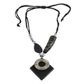 Buffalo Horn Necklace with Wooden Beads (Adjustable) - Sticky add to cart bar