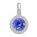 Certified & Appraised Rhapsody 950 Platinum AAAA Tanzanite and E-F VS Diamond Halo Pendant 2.05 ctw - Sticky add to cart bar