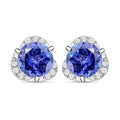 Certified & Appraised Rhapsody 950 Platinum AAAA Tanzanite and E-F VS Diamond Stud Earrings 2.00 ctw - Sticky add to cart bar