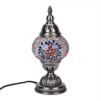 Turkish Moroccan Glass Mosaic Table Lamp (4.5"x4.5"x11.4") (110V, US Plug, Without Bulb, 30W)