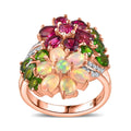 Orissa Rhodolite Garnet, Multi Gemstone Ring in Vermeil RG Over Sterling Silver (Size 10.0) 3.40 ctw - Sticky add to cart bar