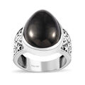 Artisan Crafted Elite Shungite Solitaire Ring in Sterling Silver (Size 10.0) 7.25 ctw - Sticky add to cart bar