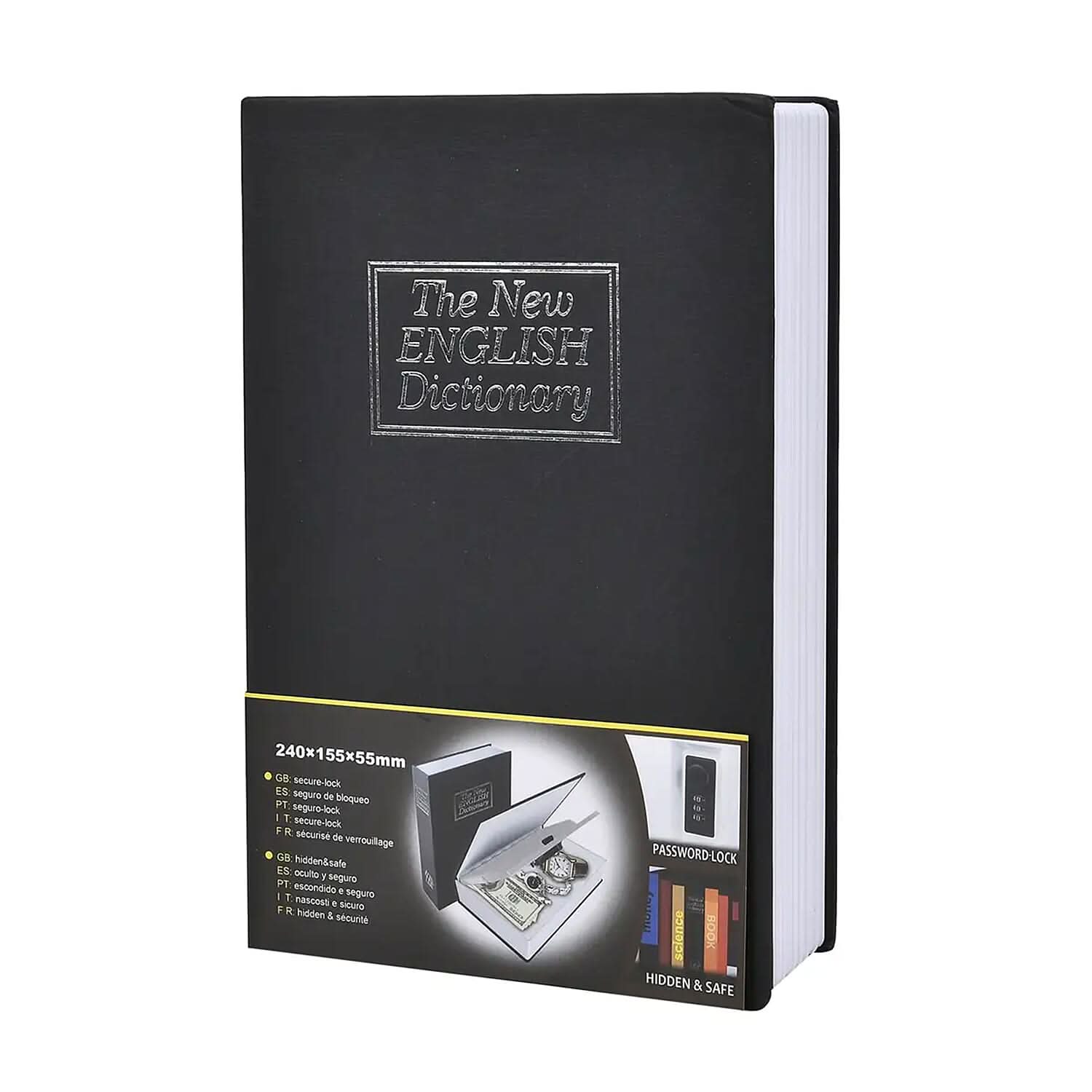 Dictionary Diversion Secret Hidden Safe Storage Book with Password Lock (6.18"x2.24"x9.44")