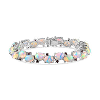 Premium Ethiopian Welo Opal, Orissa Rhodolite Garnet Bracelet in Platinum Over Sterling Silver (7.25 In) 19.35 ctw
