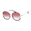 Coach Women's Light Gold/Burgundy Round Sunglasses with Protection Case - Sticky add to cart bar