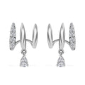 Moissanite 1.30 ctw Fancy Earrings in Platinum Over Sterling Silver - Sticky add to cart bar