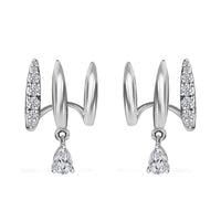 Moissanite 1.30 ctw Fancy Earrings in Platinum Over Sterling Silver