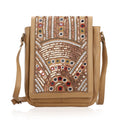 100%  Genuine Leather embellished crossbody sling Bag Size: 10.5(L) x 2.5 (W) x 8.5 (H)  inches Color:Black " - Sticky add to cart bar